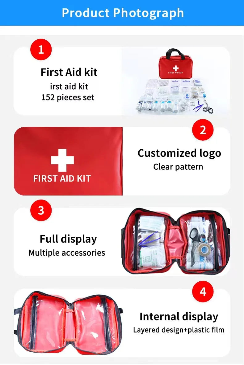 Portable Emergency First Aid Kit – Medical Bag for Home, Travel, Camping & Survival